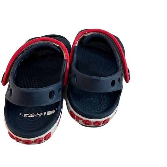 Kids crocs sandals blue red white size 8 Preowned - Picture 4 of 5